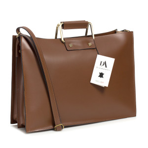 Servieta dama din piele naturala DiAmanti Monza Maro Deschis